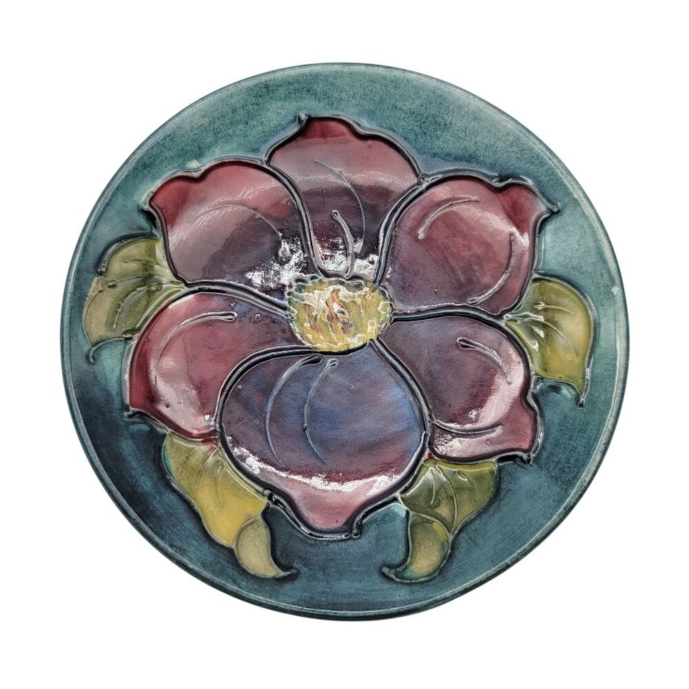 Vintage Moorcroft Small Dish Clematis Pattern